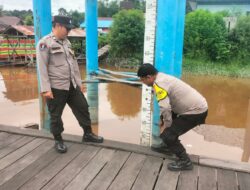 Polsek Bukit Batu Pantau Ketinggian Debit Air Sungai Rungan