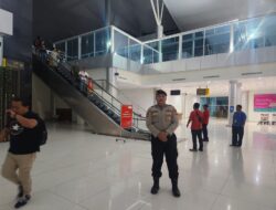 Demi Keamanan, Satpamobvit Polresta Palangka Raya Siagakan Personelnya di Bandara Tjilik Riwut