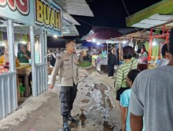 Patroli Malam Polsek Bukit Batu Sambangi Pasar Rakyat Tangkiling