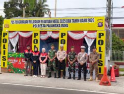 Personel Pos Pengamanan Operasi Lilin Telabang Tangkiling Polresta Palangka Raya Pantau Arus Lalin
