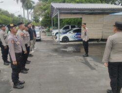 Jelang Pengamanan Rekor MURI Cukur Rambut Massal, Polresta Palangka Raya Apel Persiapan di Pos Polisi Bundaran Besar