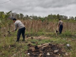 Polsek Pahandut Laksanakan Pengecekan dan Persiapan Pembersihan Lahan Jagung di Yayasan Ponpes Insan Madani