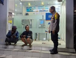 Jaga Keamanan Objek Vital, Polsek Bukit Batu Cek Kondisi Kantor BRI Unit Tangkiling saat Dini Hari