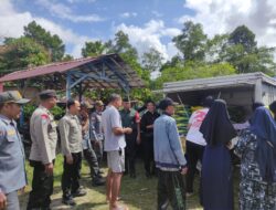 Bhabinkamtibmas Tanjung Pinang Monitoring Kegiatan Pasar Murah Dinas Ketahanan Pangan Provinsi Kalteng