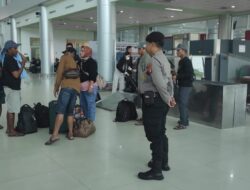 Gelar Patroli Dialogis, Satpamobvit Polresta Palangka Raya Berikan Rasa Aman di Bandara Tjilik Riwut