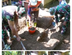 Peduli Kesehatan Warga, Satgas TMMD Ke 127 Kodim 0808/Blitar Kerjakan Pondasi MCK Mbah Sinem