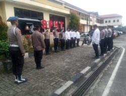 Pastikan Pelayanan Prima, Pamapta I SPKT Polresta Palangka Raya Pimpin Apel Serah Terima Piket