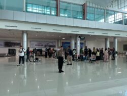 Saat di Bandara Tjilik Riwut, Satpamobvit Polresta Palangka Raya Tinjau Keamanan