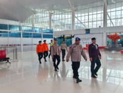 Pos Pelayanan Ops Ketupat Telabang 2026 Bandara Tjilik Riwut Terima Kunjungan Karoops Polda Kalteng