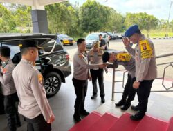 Amankan Rangkaian Menuju Patroli Udara, Satpamobvit Polresta Siaga di Bandara Tjilik Riwut