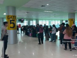 Dukung Arus Balik, Satpamobvit Polresta Palangka Raya Jaga Bandara Tjilik Riwut