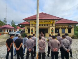 Apel Pagi Polsek Sabangau, Kapolsek Apresiasi Kinerja dan Ingatkan Disiplin Anggota