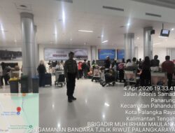 Pastikan Keamanan Obvit, Satpamobvit Polresta Palangka Raya Perketat Pengawasan di Bandara Tjilik Riwut