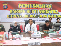 Polda Kalteng Musnahkan 5,43 Kg Sabu dan 412 Butir Ekstasi dari 13 Kasus