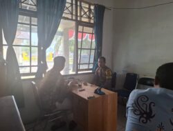 Di Kantor Kelurahan Tumbang Tahai, Bhabinkamtibmas Polsek Bukit Batu Sharing Kamtibmas