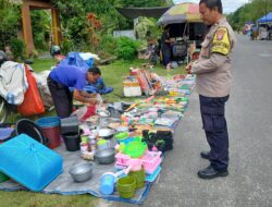 Jaga Kamtibmas, Bhabinkamtibmas Kelurahan Tumbang Tahai Lakukan Kegiatan Sambang Pasar