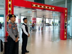 Siaga di Bandara Tjilik Riwut, Satpamobvit Polresta Palangka Raya Tinjau Aktivitas Bandara