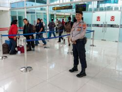 Saat May Day, Satpamobvit Polresta Palangka Raya Siaga di Bandara Tjilik Riwut
