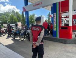 Jaga Objek Vital, Satsamapta Polresta Palangka Raya Sambangi SPBU di Jalan S. Parman