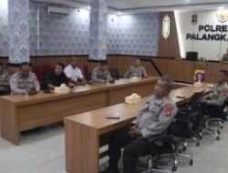 Polresta Palangka Raya Ikuti Vicon Anev Yanlik dan Layanan Call Center 110 Polri 