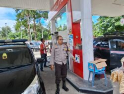 Pastikan BBM Subsidi Tepat Sasaran, Patroli Polsek Bukit Batu ke SPBU