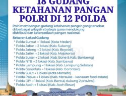 Sebanyak 18 Gudang Ketahanan Pangan Polri Tersebar di 12 Polda