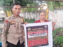 Di Petuk Katimpun, Bhabinkamtibmas Polsek Pahandut Sosialisasikan Stop Karhutla ke Warga