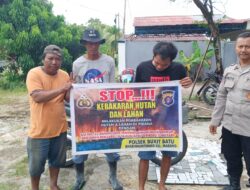 Tanamkan Komitmen, Bhabinkamtibmas Polsek Bukit Batu Sosialisasikan Cegah Karhutla ke Warga Marang di Pagi Hari