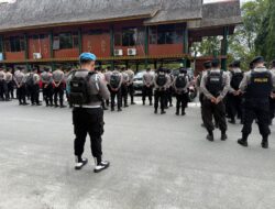 Polresta Palangka Raya Gelar Apel Kesiapan Pam Aksi Damai di Kantor Gubernur Kalteng 