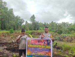 Bersama Warga, Bhabinkamtibmas Polsek Sabangau Edukasikan Bahaya Karhutla di Sabaru