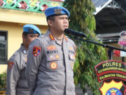 Kabid Propam Polda Kalteng Pimpin Apel Pagi di Polres Kobar, Ingatkan Personel Jauhi Narkoba dan Pelanggaran