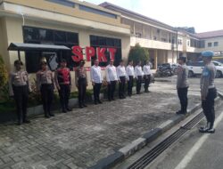 Cek Kesiapan, Pamapta I SPKT Polresta Palangka Raya Pimpin Apel Serah Terima Dinas
