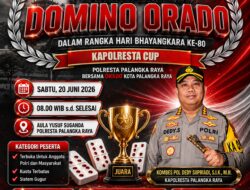 Sambut Hari Bhayangkara ke-80, Polresta Palangka Raya Gelar Turnamen Domino “Kapolresta Cup” Gratis untuk Polri dan Masyarakat