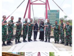 Tim Wasrik Itdam V/Brawijaya Tinjau Proyek Pembangunan Jembatan Di Wilayah Kodim 0808/Blitar